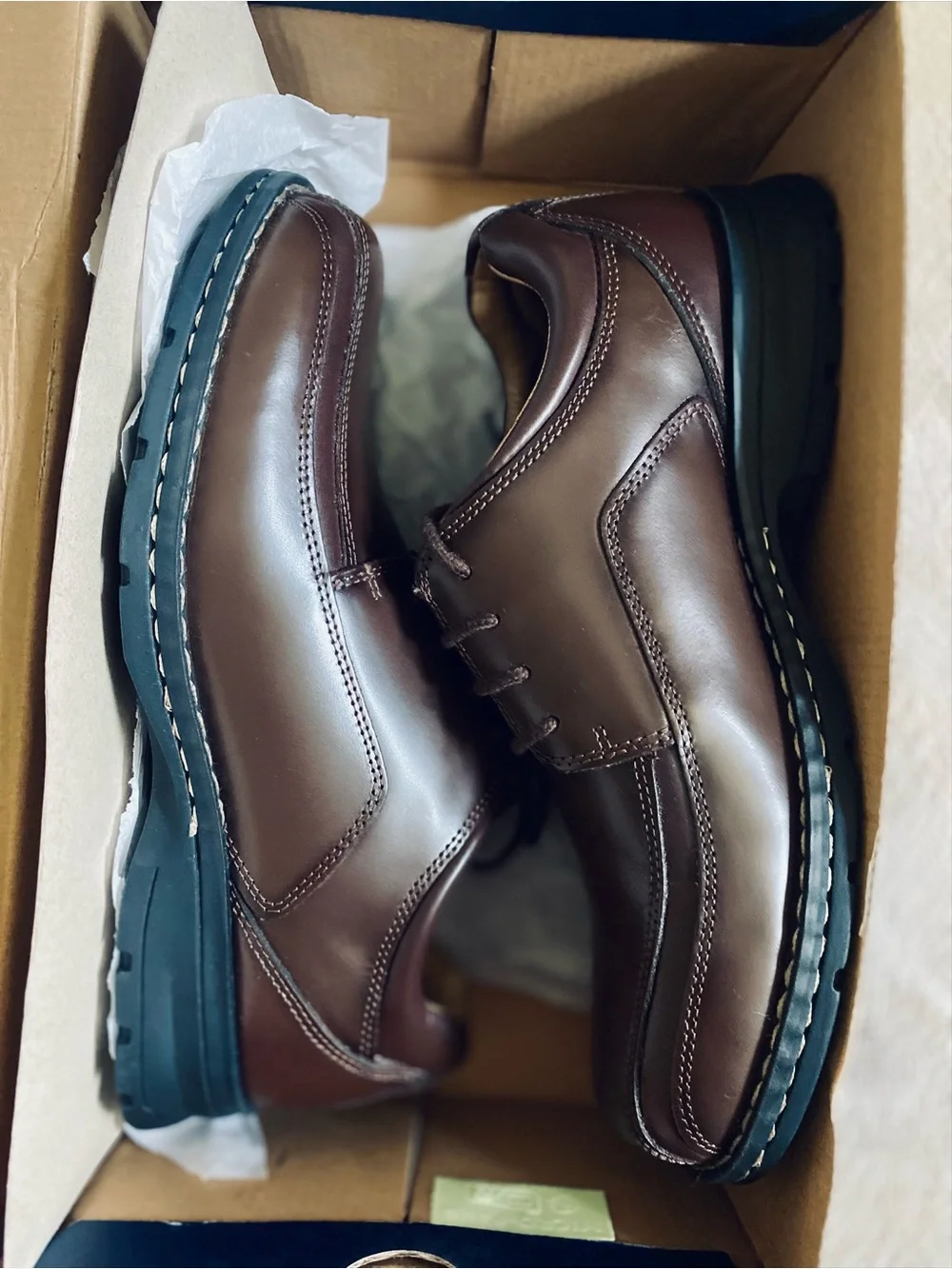 New Dockers Men’s Brown Leather Lace-Up Derbys